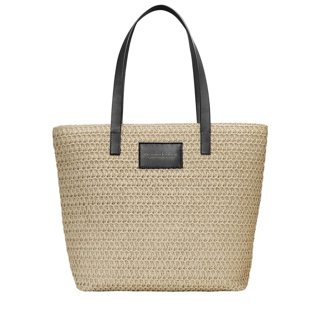 Donna Karan Tan and Black Tote Bag